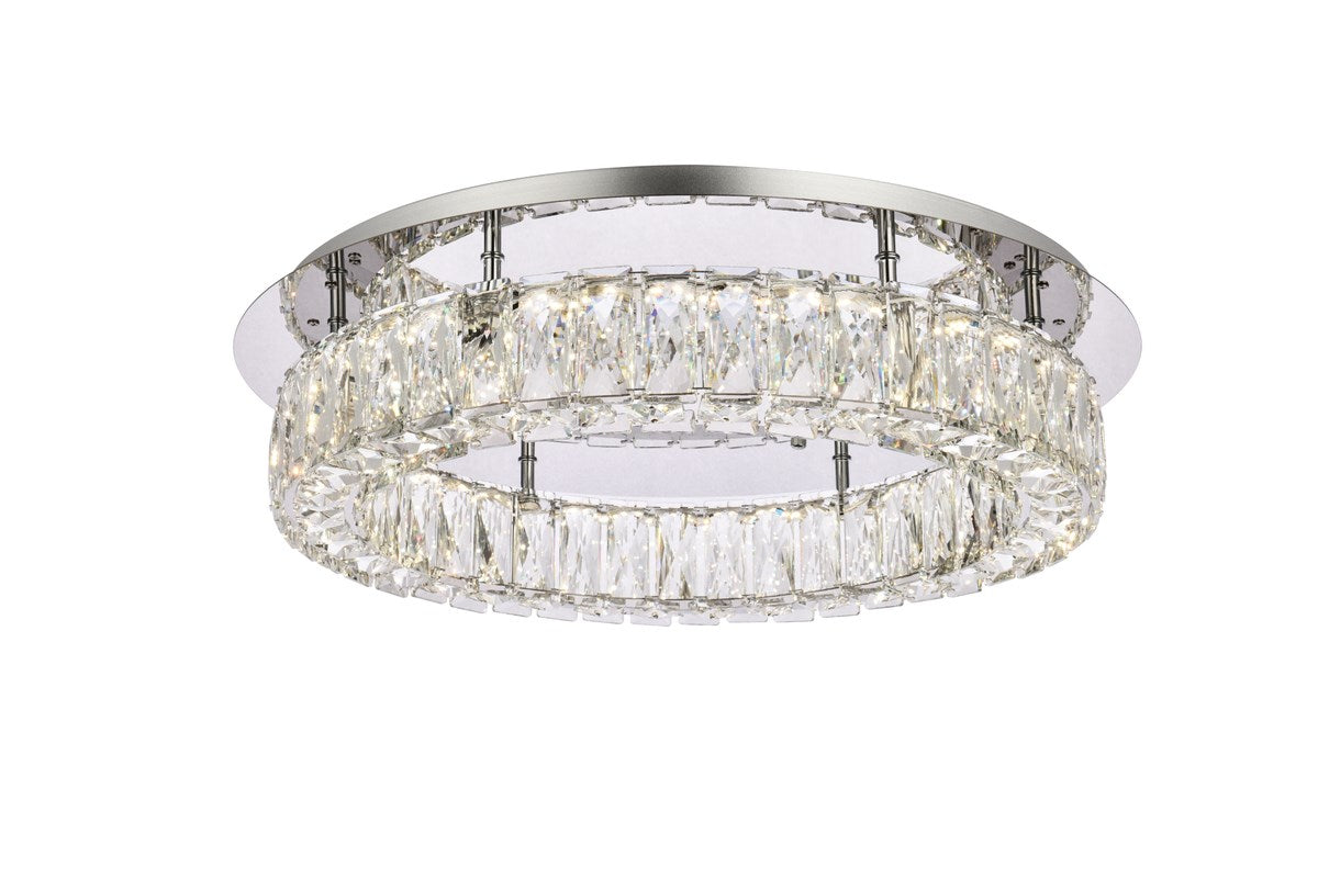 22 Inch Led Single Flush Mount In Chrome by Elegant Lighting