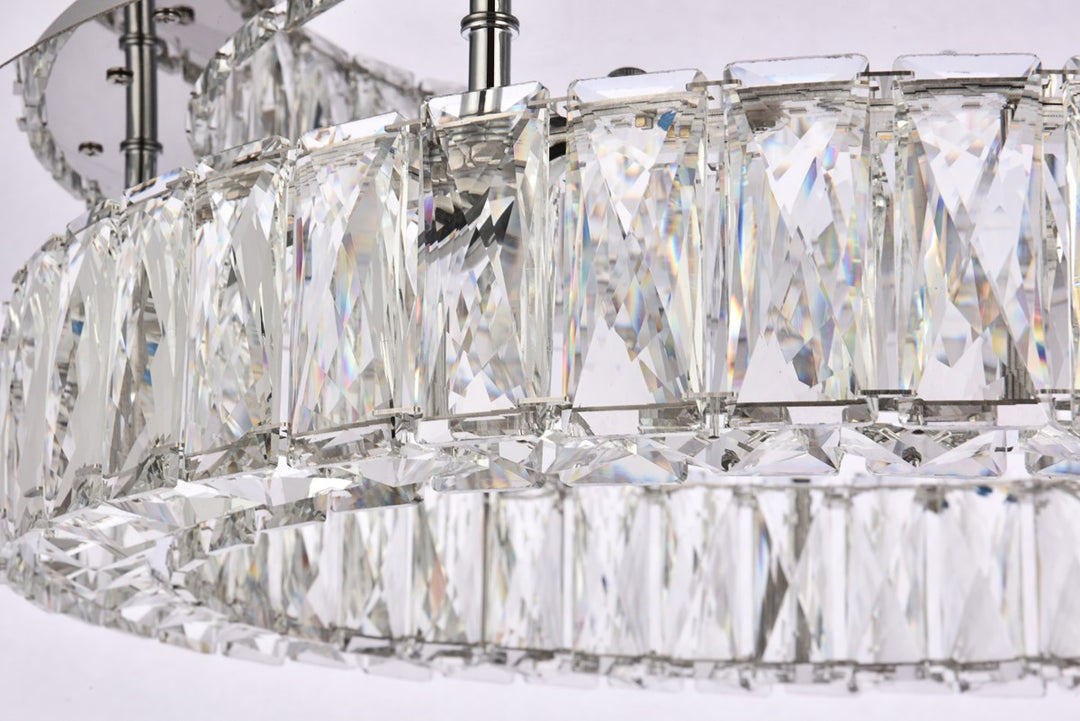 22 Inch Led Single Flush Mount In Chrome