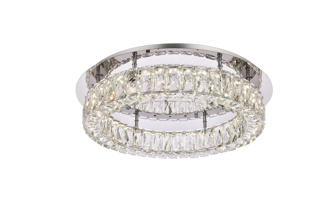 22 Inch Led Single Flush Mount In Chrome