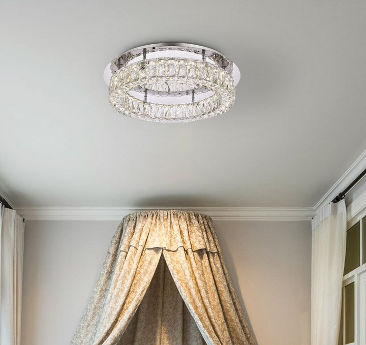 22 Inch Led Single Flush Mount In Chrome