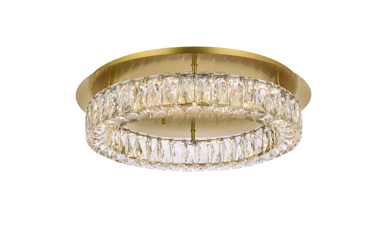 22 Inch Led Single Flush Mount In Gold by Elegant Lighting