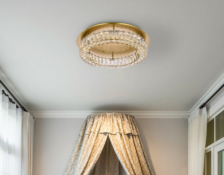 22 Inch Led Single Flush Mount In Gold