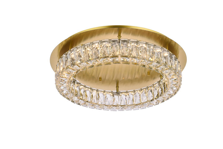 22 Inch Led Single Flush Mount In Gold