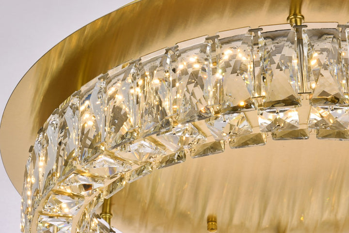 22 Inch Led Single Flush Mount In Gold