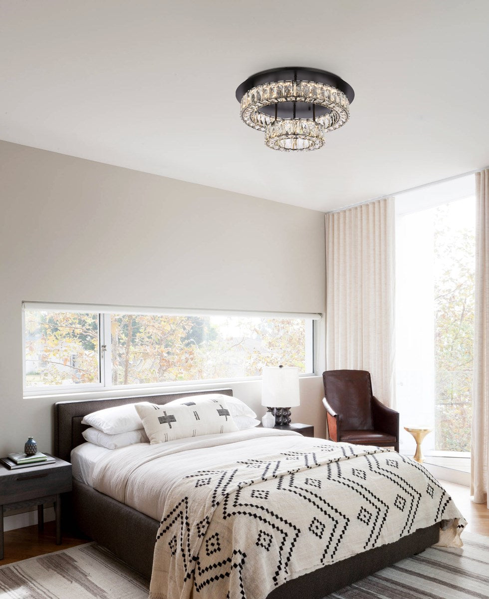 22 Inch Led Double Flush Mount In Black