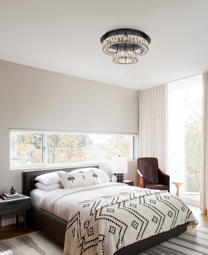22 Inch Led Double Flush Mount In Black