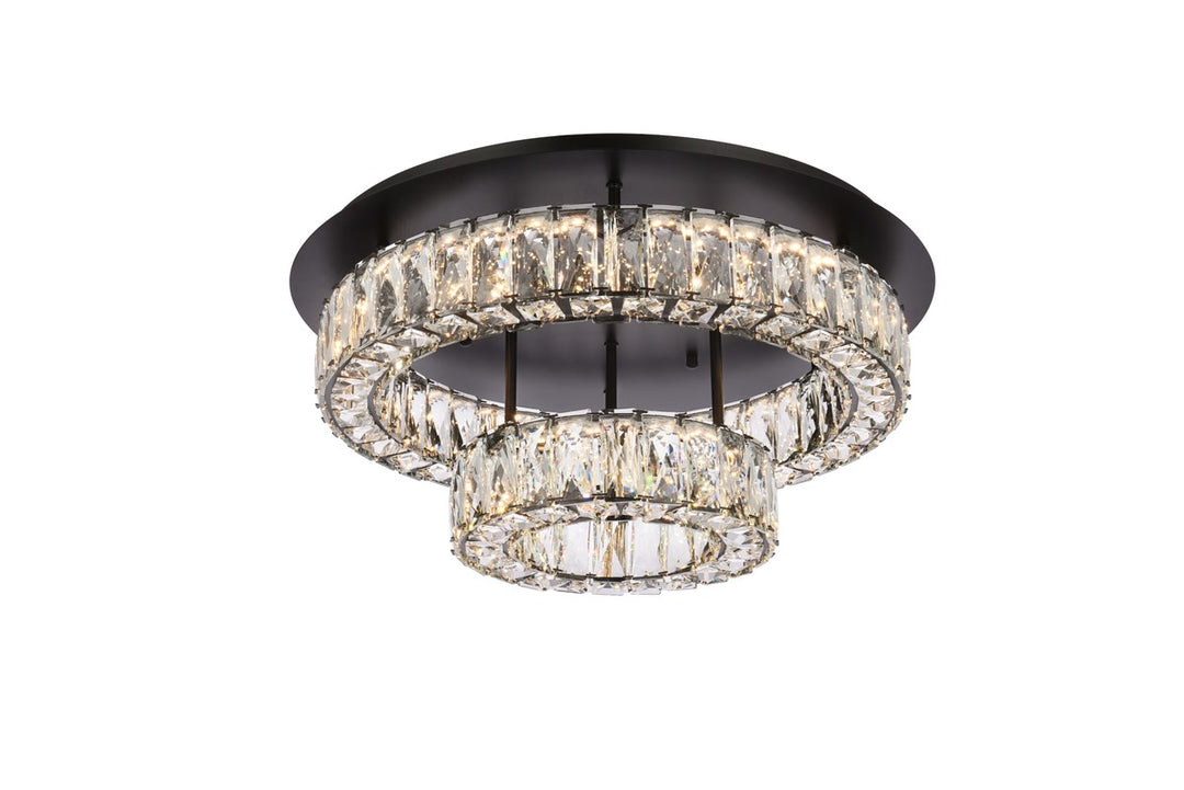22 Inch Led Double Flush Mount In Black