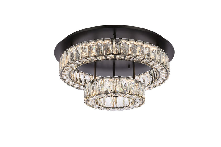 22 Inch Led Double Flush Mount In Black