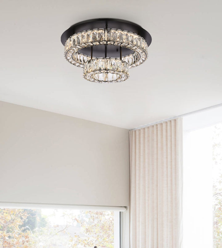 22 Inch Led Double Flush Mount In Black