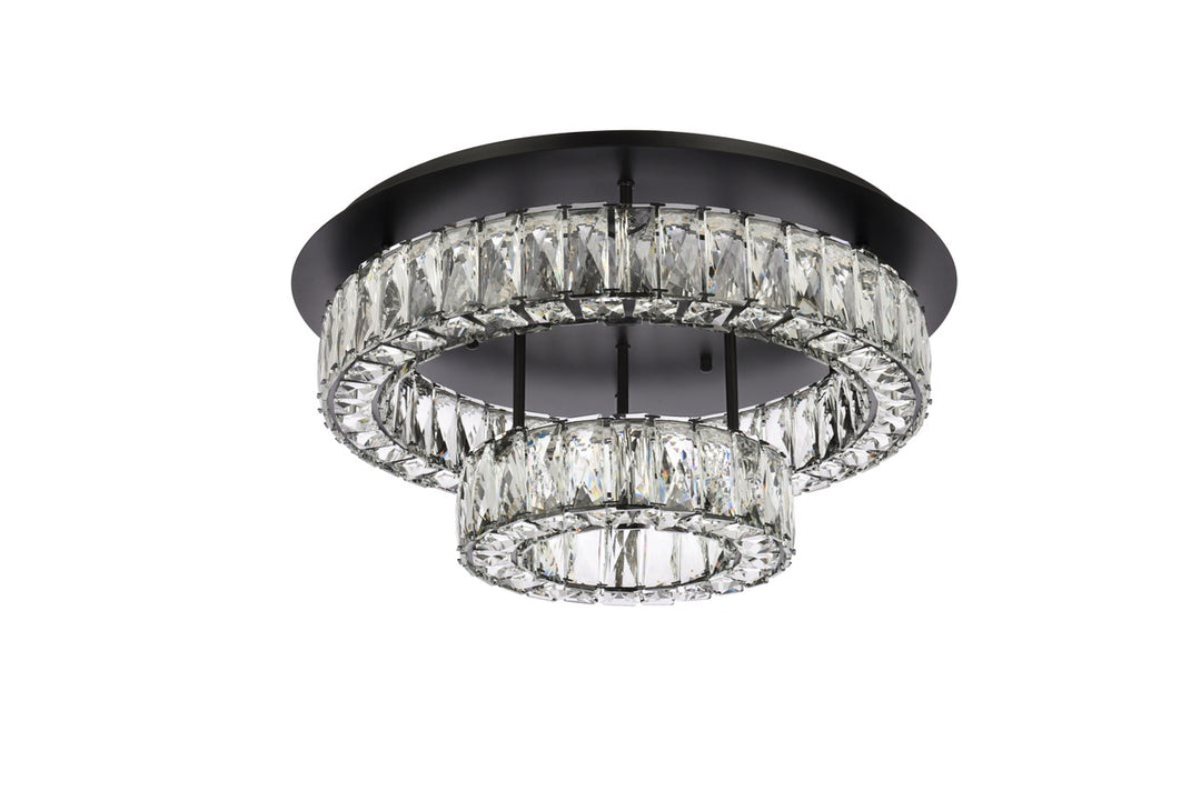 22 Inch Led Double Flush Mount In Black