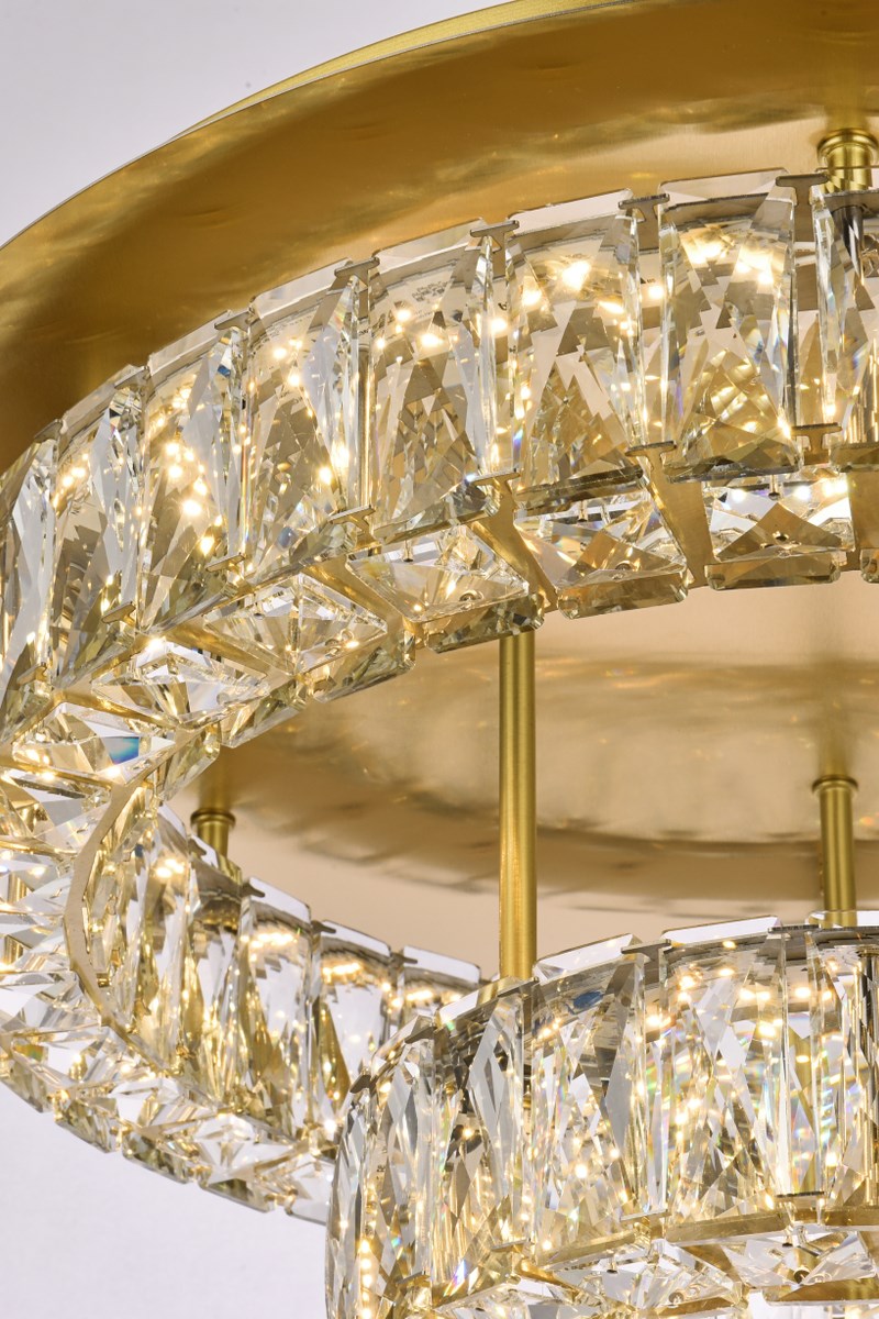 22 Inch Led Double Flush Mount In Gold