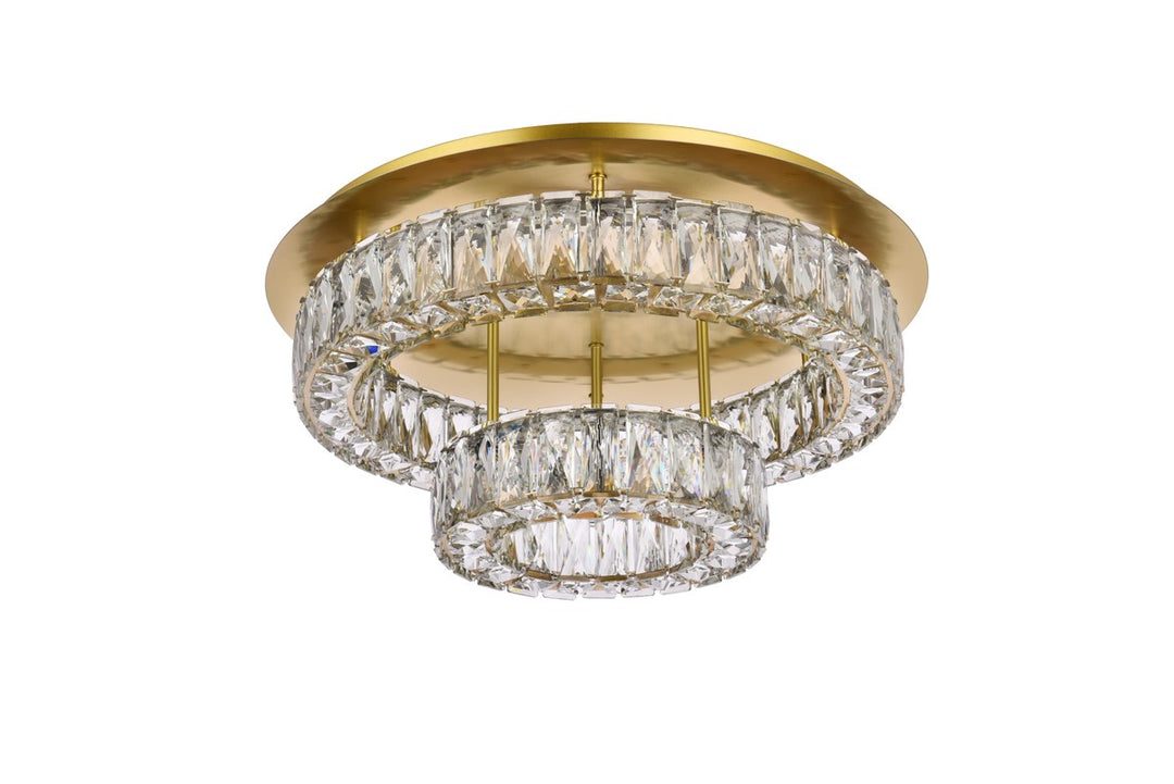 22 Inch Led Double Flush Mount In Gold