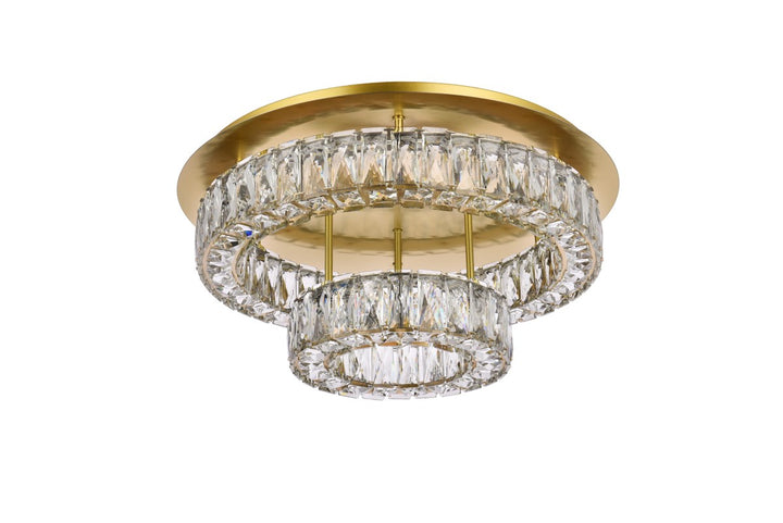 22 Inch Led Double Flush Mount In Gold