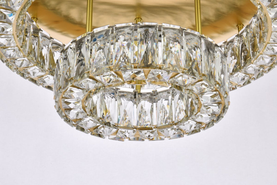 22 Inch Led Double Flush Mount In Gold