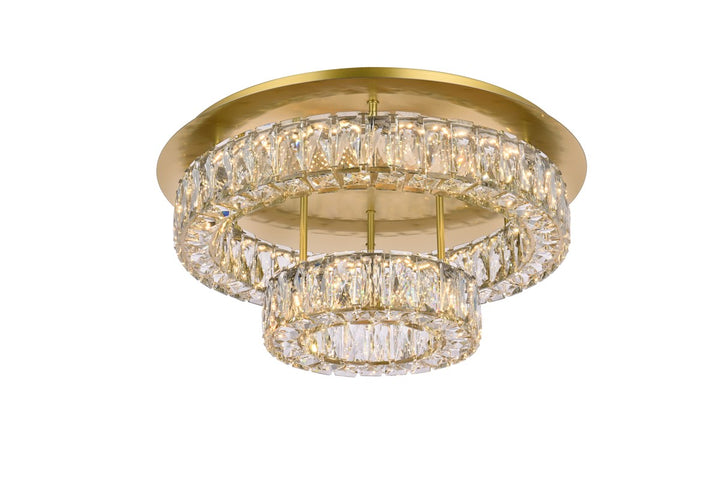 22 Inch Led Double Flush Mount In Gold