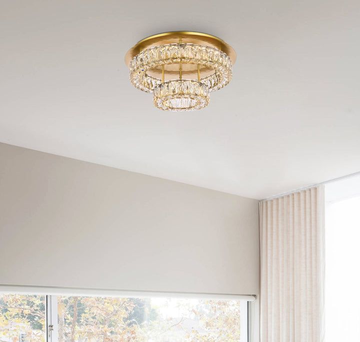 22 Inch Led Double Flush Mount In Gold