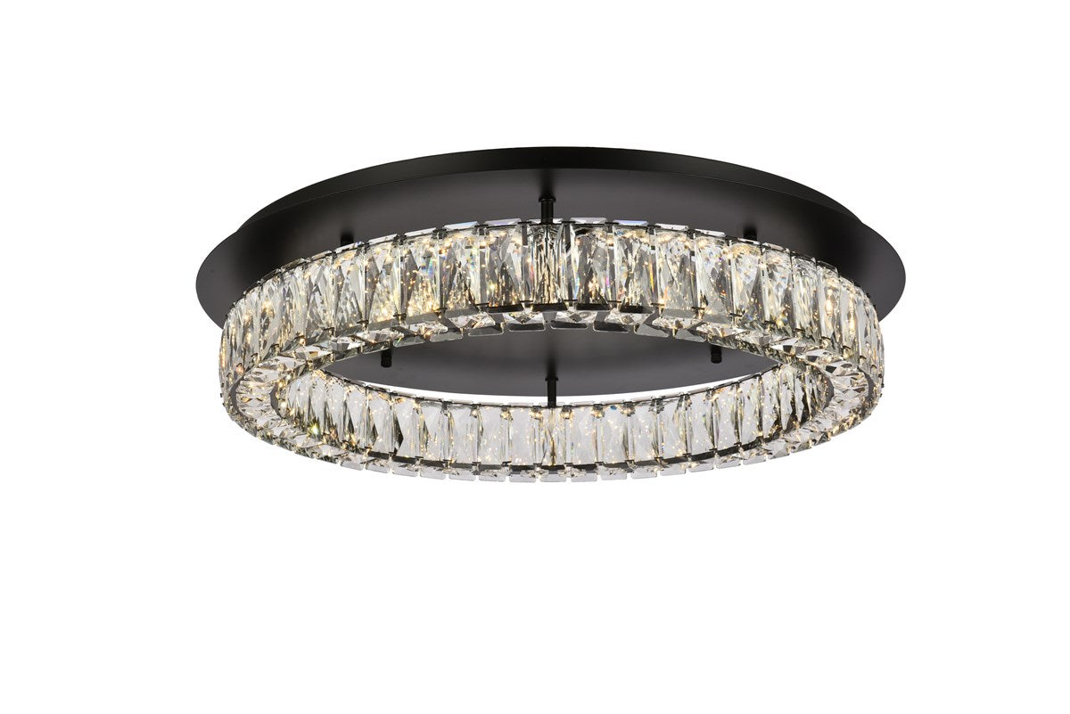 26 Inch Led Single Flush Mount In Black by Elegant Lighting