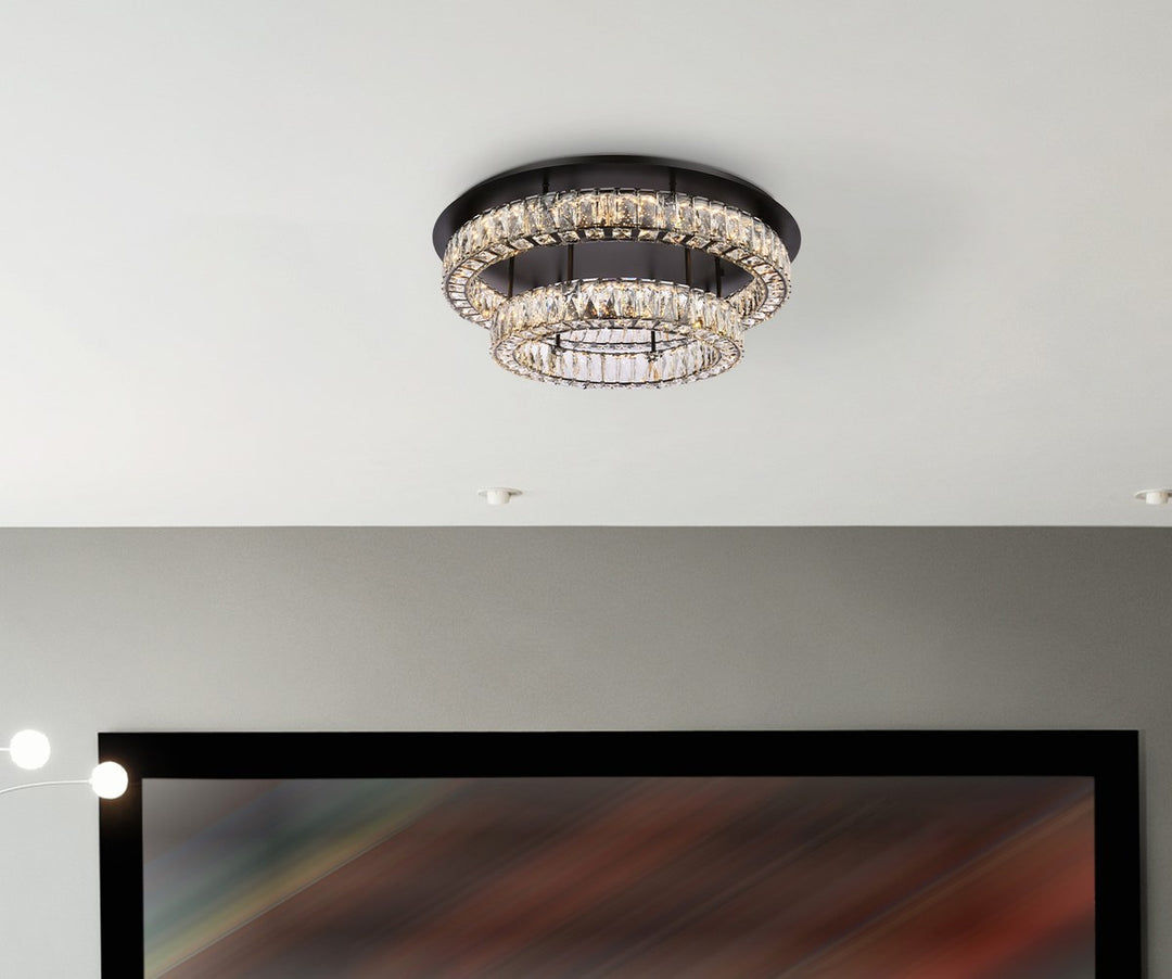 30 Inch Led Double Flush Mount In Black