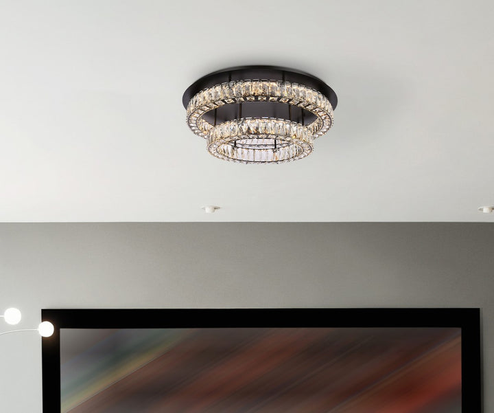 30 Inch Led Double Flush Mount In Black