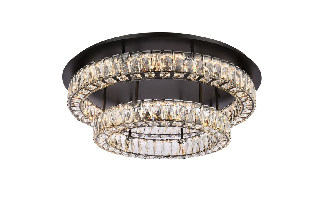 30 Inch Led Double Flush Mount In Black