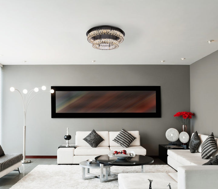 30 Inch Led Double Flush Mount In Black
