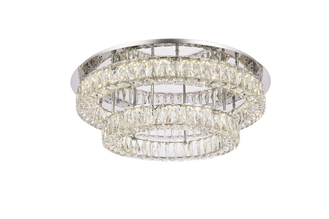 30 Inch Led Double Flush Mount In Chrome