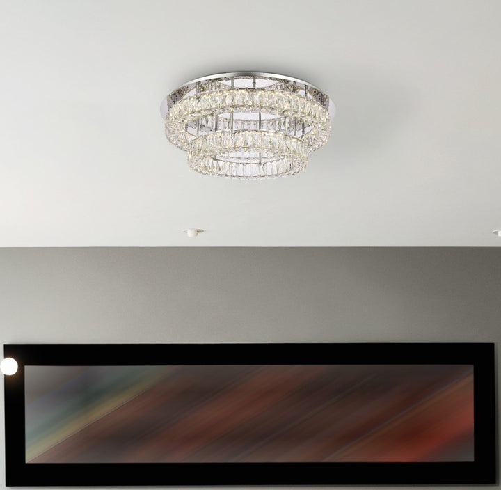 30 Inch Led Double Flush Mount In Chrome