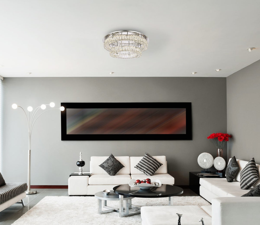 30 Inch Led Double Flush Mount In Chrome