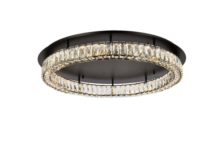 33 Inch Led Single Flush Mount In Black by Elegant Lighting