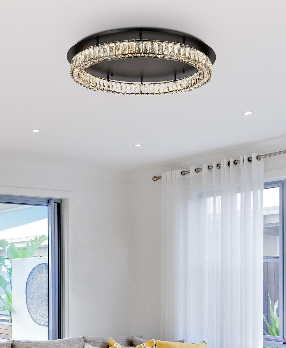 33 Inch Led Single Flush Mount In Black