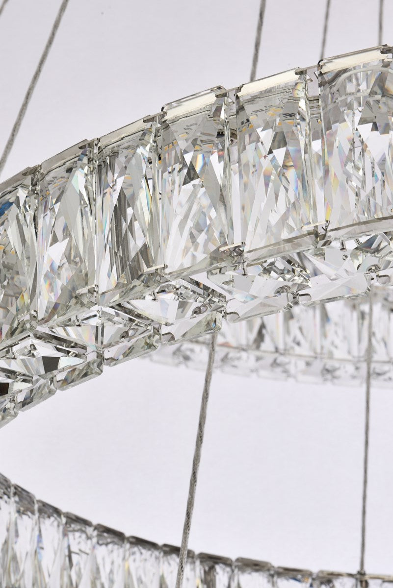 41 Inch Led Triple Ring Chandelier In Chrome