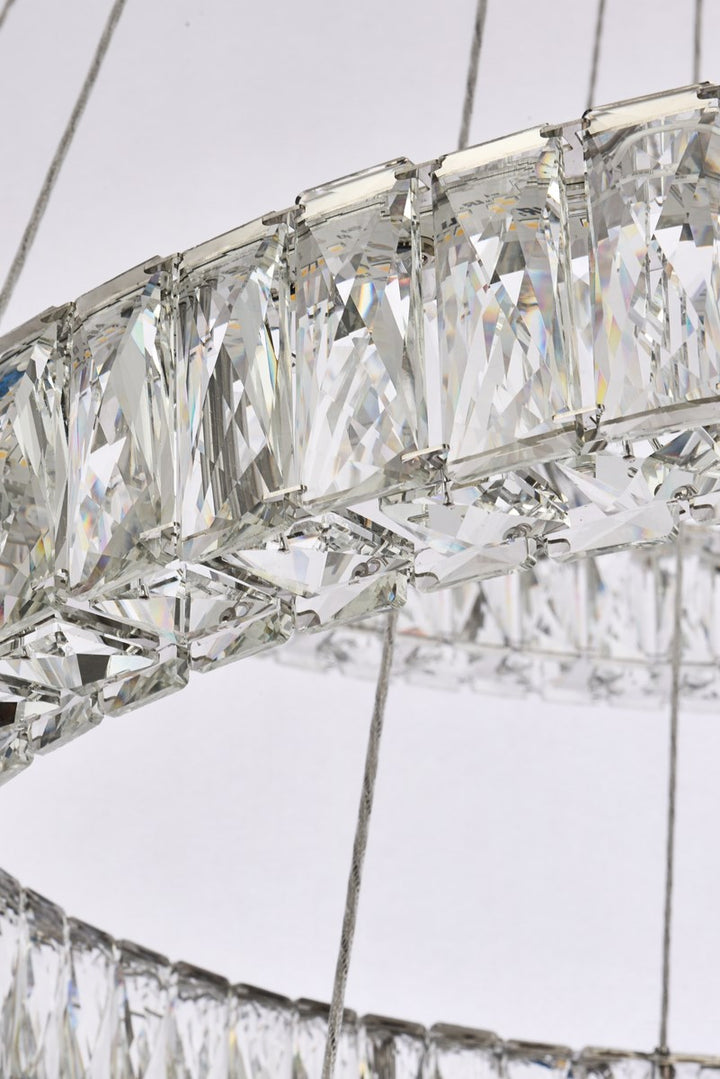 41 Inch Led Triple Ring Chandelier In Chrome