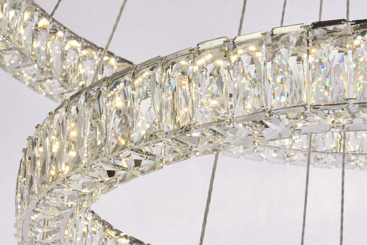 41 Inch Led Triple Ring Chandelier In Chrome