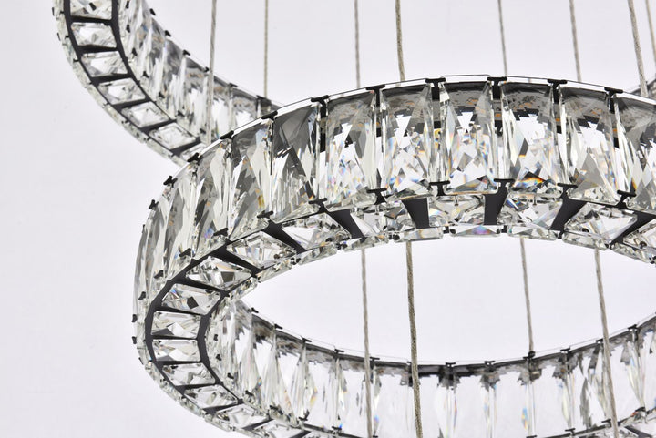 25 Inch Led Five Ring Chandelier In Black