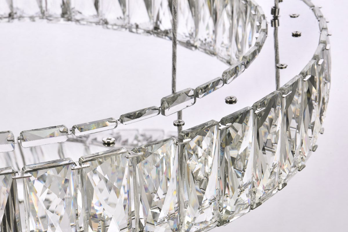40 Inch Led Seven Ring Chandelier In Chrome