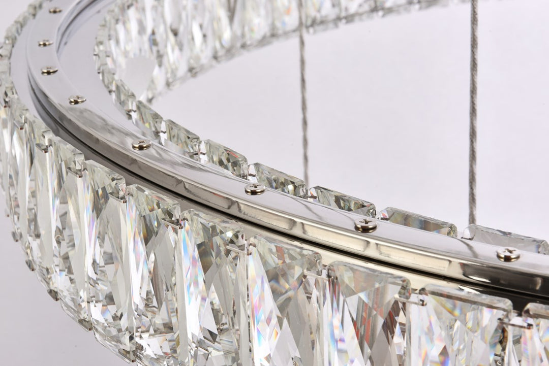 40 Inch Led Seven Ring Chandelier In Chrome