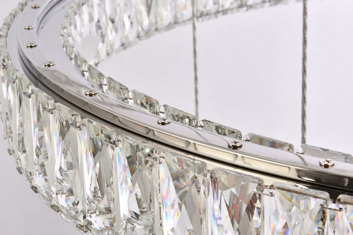 40 Inch Led Seven Ring Chandelier In Chrome