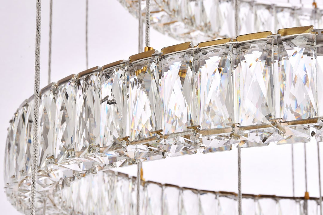 40 Inch Led Seven Ring Chandelier In Gold
