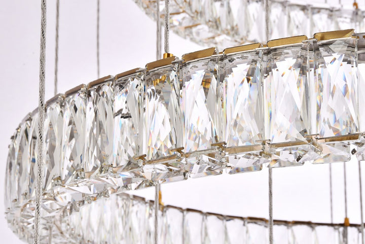 40 Inch Led Seven Ring Chandelier In Gold