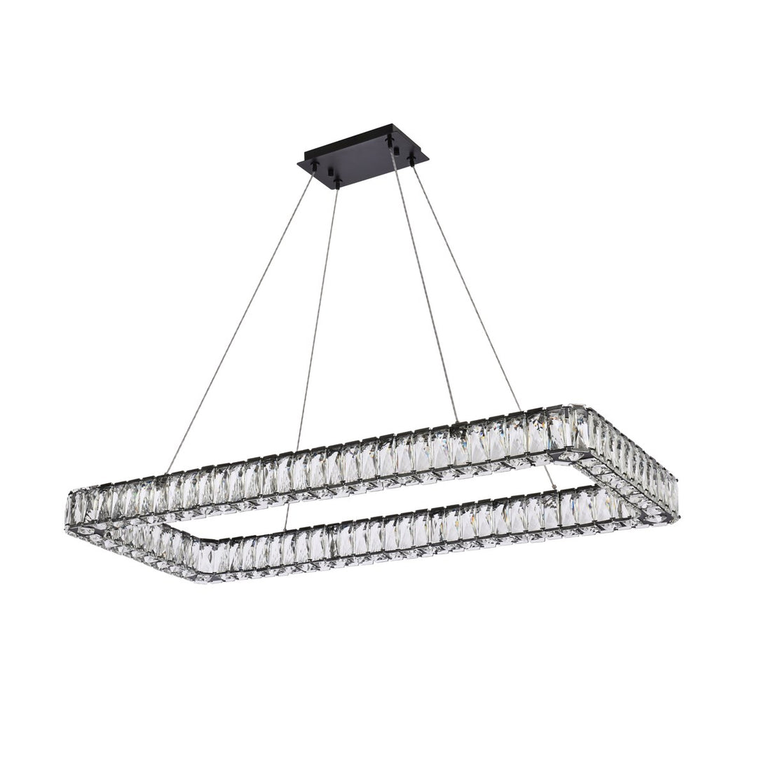42 Inch Led Single Rectangle Pendant In Black