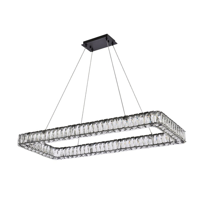 42 Inch Led Single Rectangle Pendant In Black