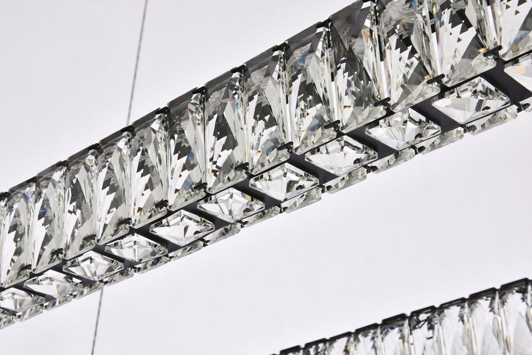 42 Inch Led Single Rectangle Pendant In Black