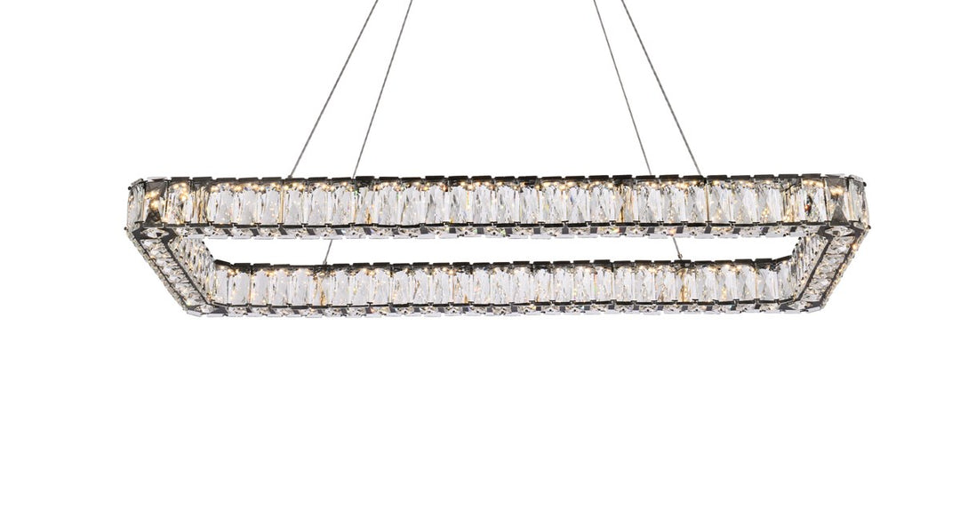 42 Inch Led Single Rectangle Pendant In Black