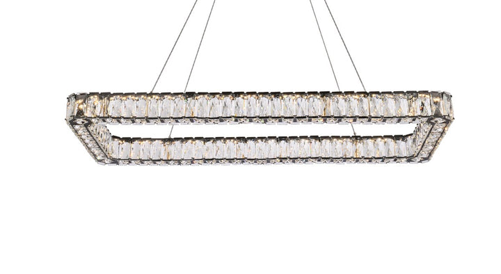 42 Inch Led Single Rectangle Pendant In Black