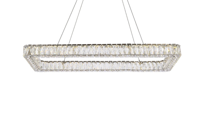 42 Inch Led Single Rectangle Pendant In Chrome