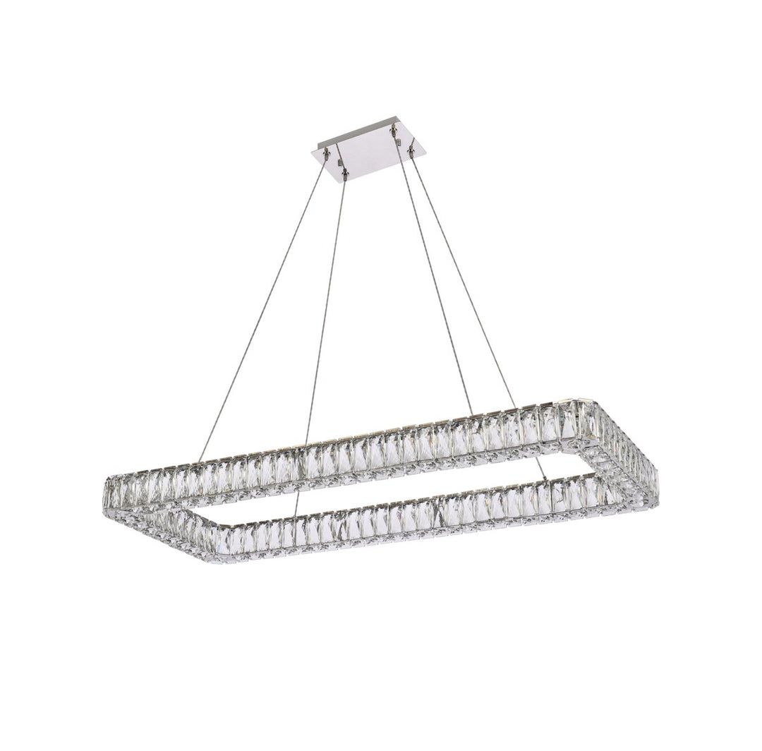 42 Inch Led Single Rectangle Pendant In Chrome
