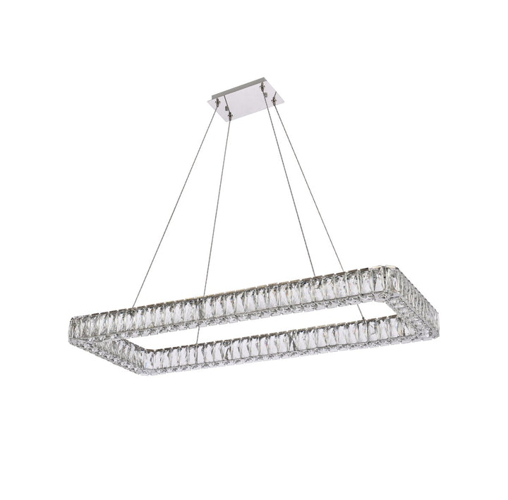 42 Inch Led Single Rectangle Pendant In Chrome