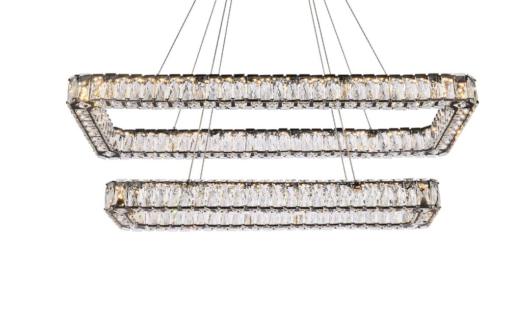 42 Inch Led Double Rectangle Pendant In Black
