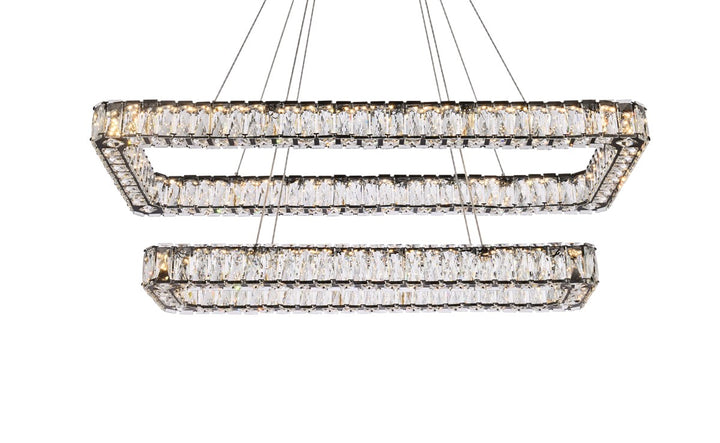 42 Inch Led Double Rectangle Pendant In Black