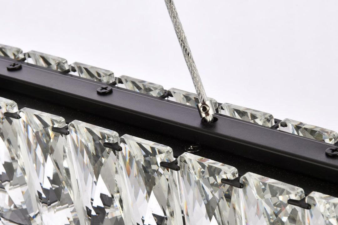 42 Inch Led Double Rectangle Pendant In Black